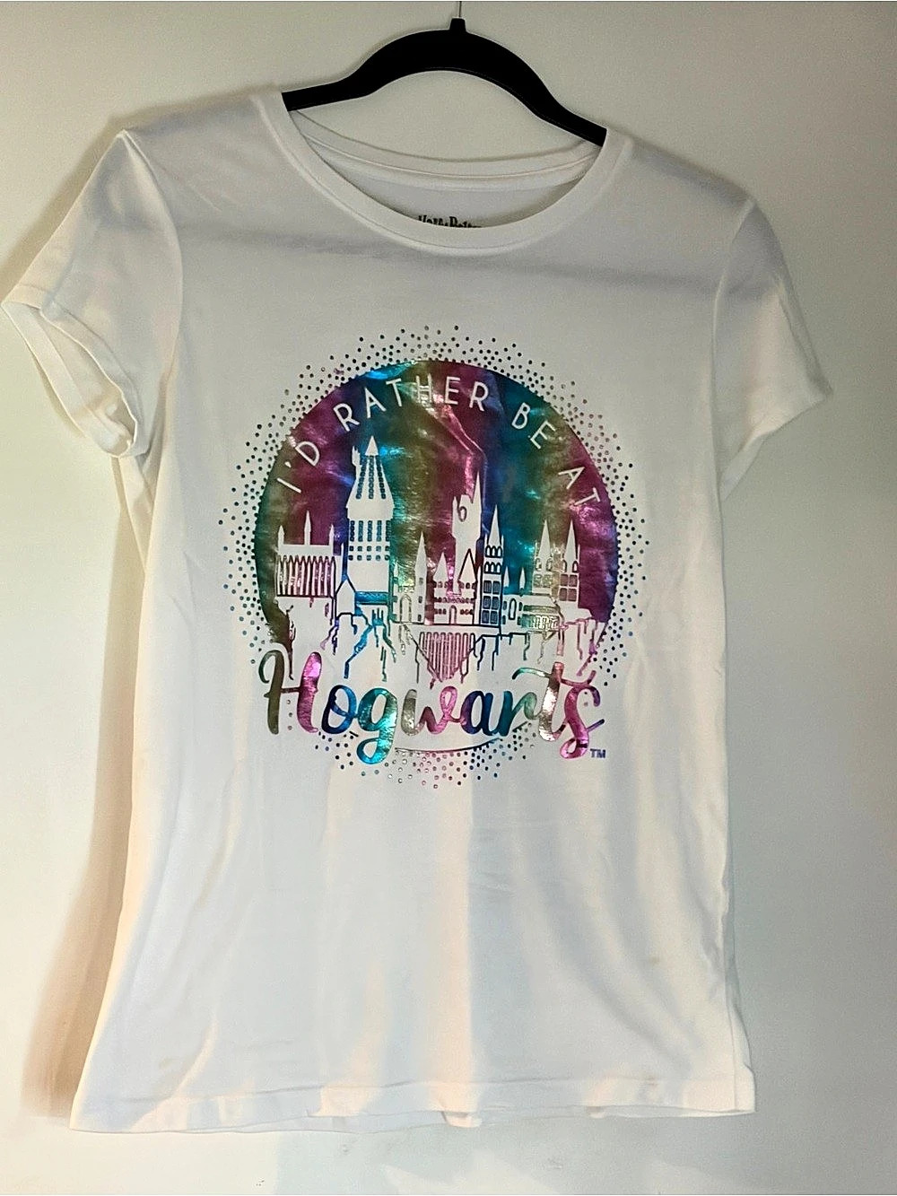 Girls Harry Potter Hogwarts Graphic Tee White Size XL Like New